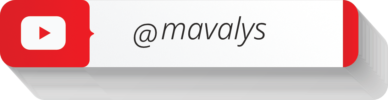 Bouton avec logo Youtube avec la chaine @mavalys